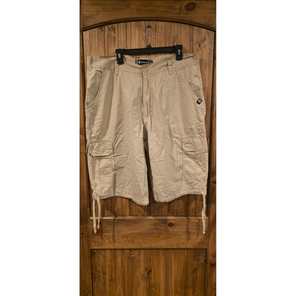 Vintage Akademiks‎ Cargo Shorts Mens 40 Khaki Drawstring Utility Casual Outdoor